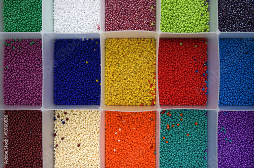 Close-up on small colorful beads