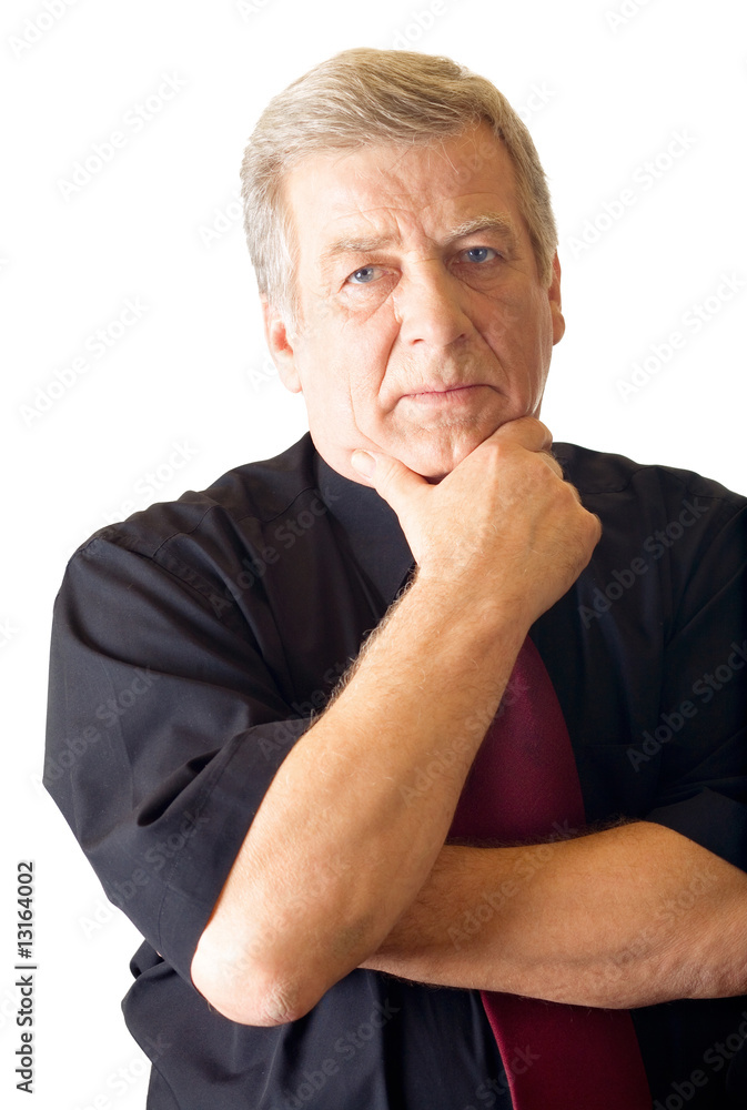 Mature solid business man or teacher, isolated on white Mature solid business man or teacher, isolated on white