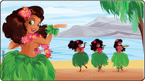 Hula dancer in Hawaii.