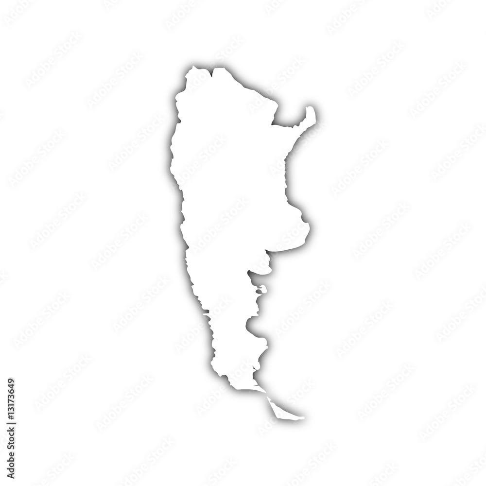 map of argentina with shadow