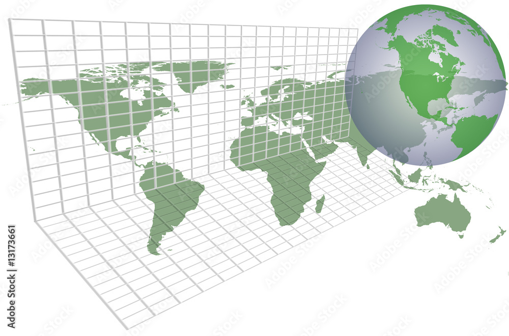 Global earth map grid