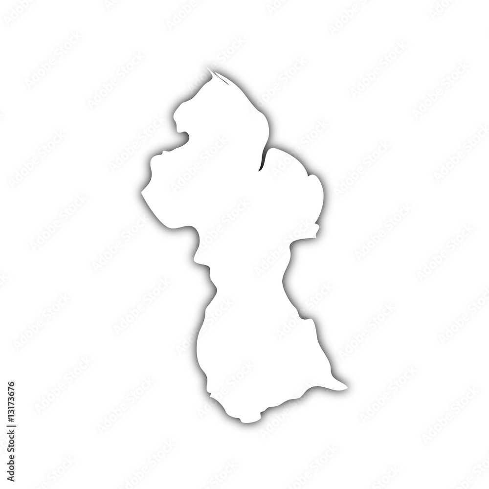 map of guyana with shadow map of guyana with shadow