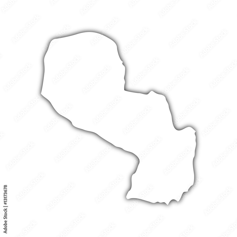 map of paraguay with shadow
