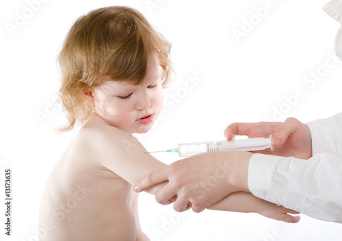 Cute little patient in a hospital photo