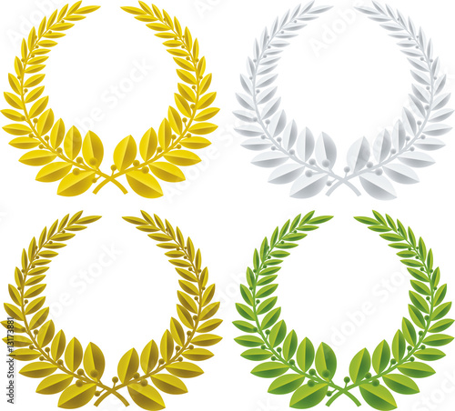 four laurel wreaths