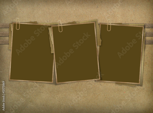 Three sheets for announcement on the abstract background photo