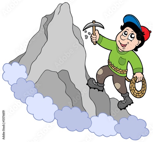 Rock climber on mountain
