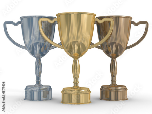 cups of the winner.  3D  image
