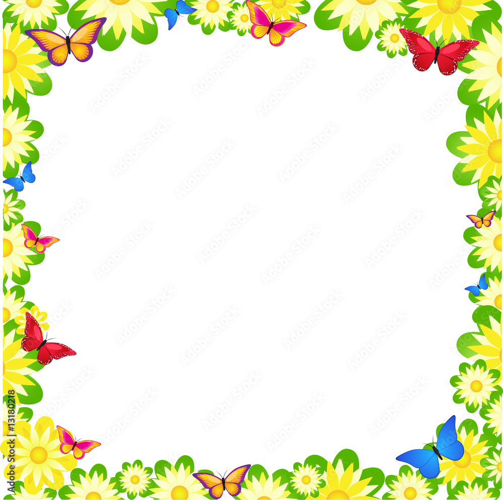 Floral butterfly background