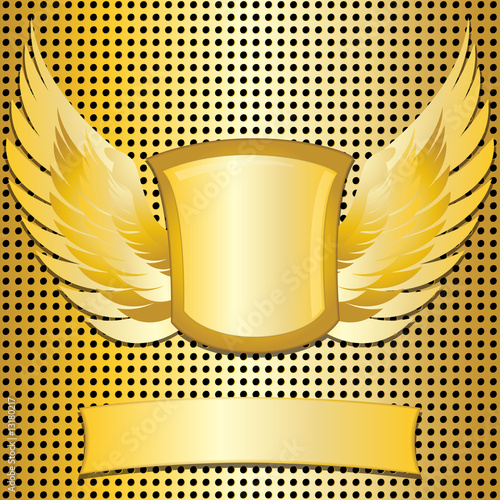 Gold  shield and wings