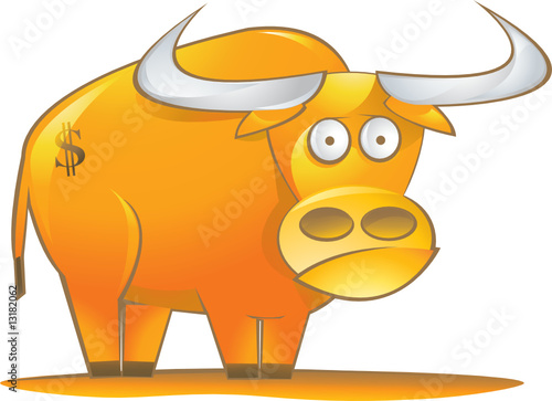 Vector bull as money symbol photo