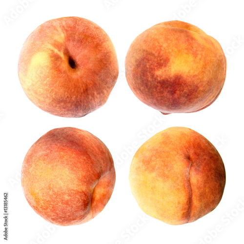 juicy peaches isolated on white