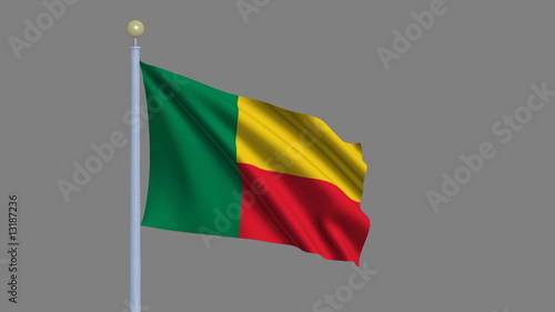 Flag of Benin with alpha matte for easy isolation photo