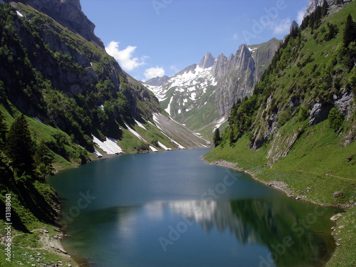 Mountain Lake In Appenzell Alps Switzerland