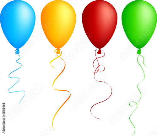 Realistic color balloons. Used mesh.