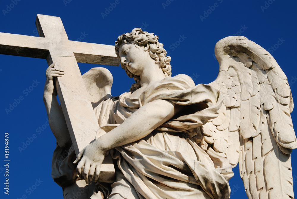 Statue of an angel with cross, Bridge of Saint Angel, Rome Statue of an angel with cross, Bridge of Saint Angel, Rome