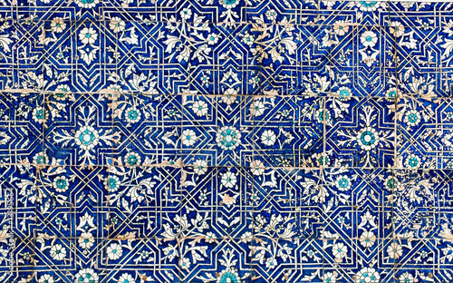 Canvas Print Tiled background with oriental ornaments