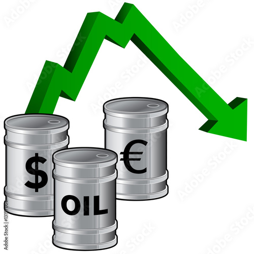 Oil prices dropping vector illustration