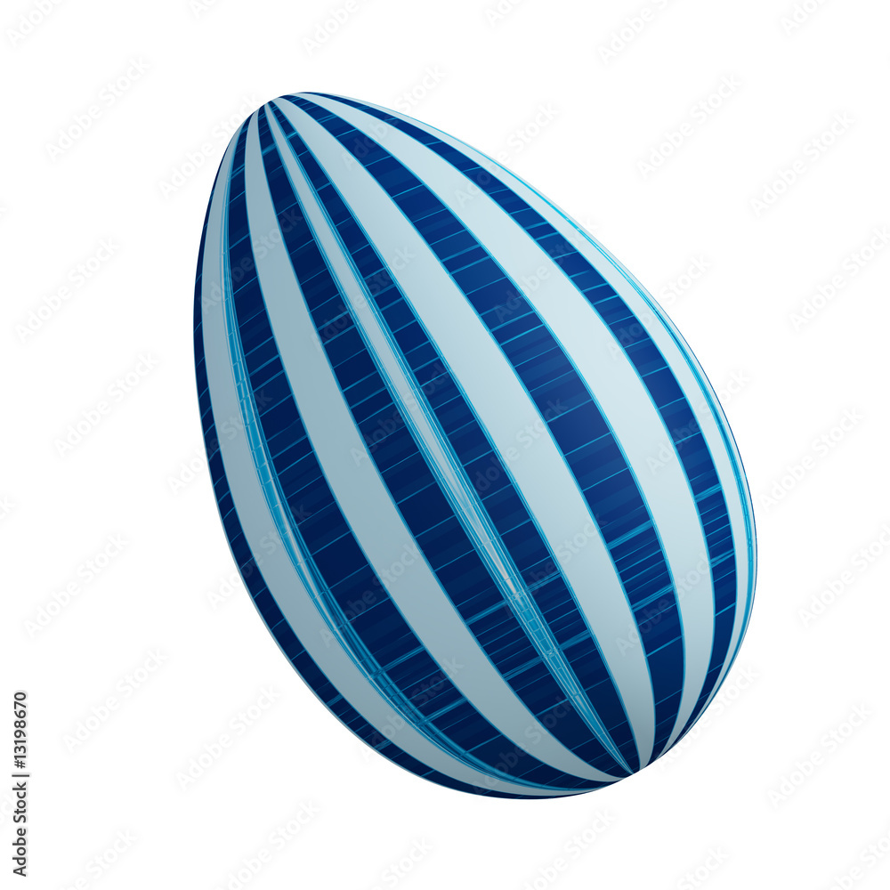 Blue linear abstract Easter egg