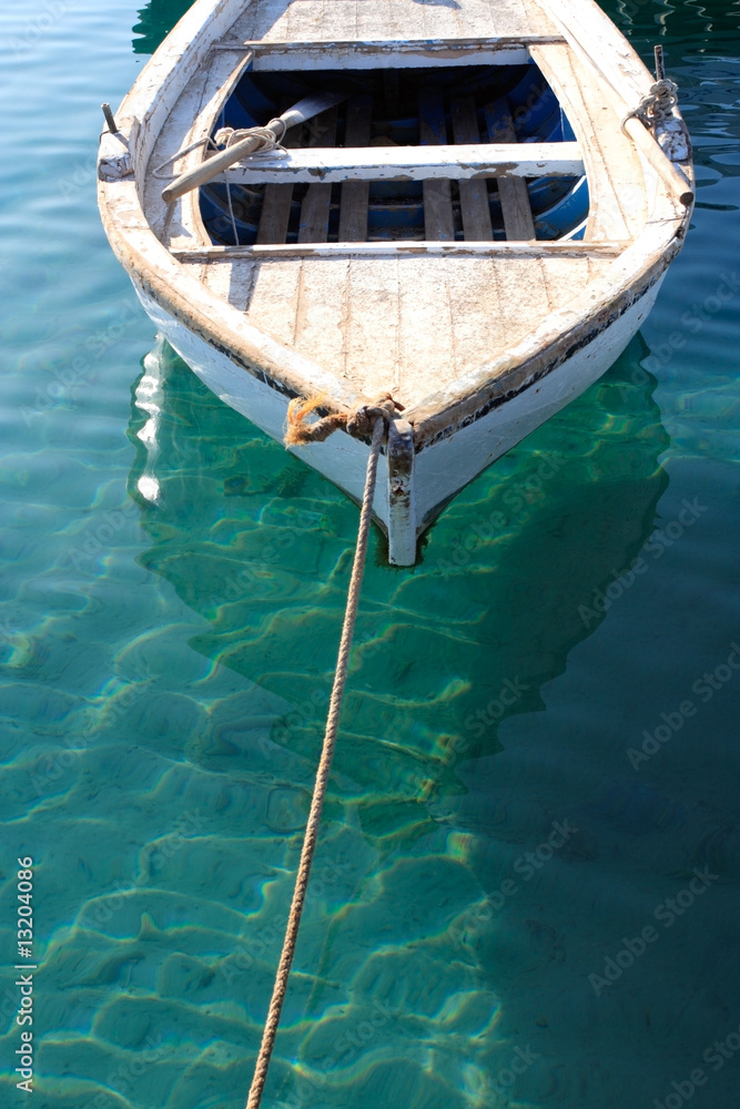 Small Anchored Fishing Boat