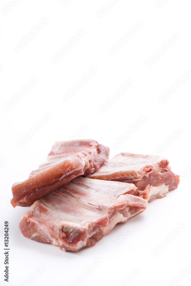 fresh american ribs oregano bbq sausace isolated fresh american ribs oregano bbq sausace isolated