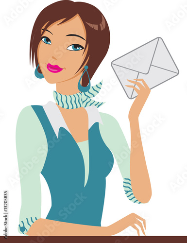 Girl with letter