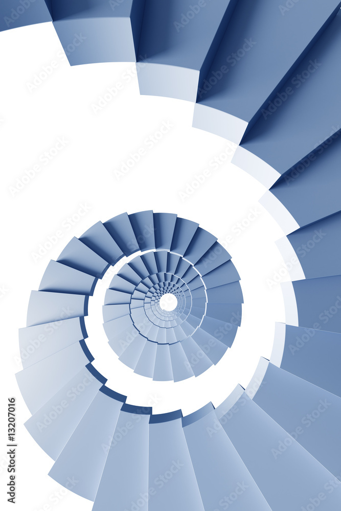 Fototapeta premium isolated 3d spiral staircase