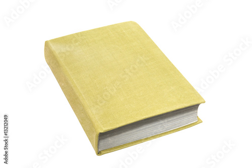 Green antique book isolated on white.