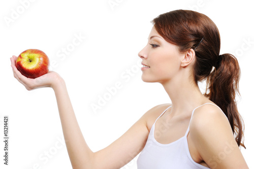 woman with apple photo