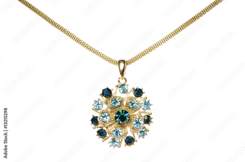 Pendant on chain isolated on the white Pendant on chain isolated on the white
