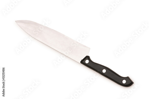 Metal knife isolated on the white background photo