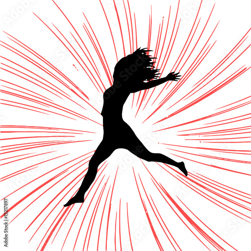 SILHOUETTE FEMME SAUTANT VECTEUR