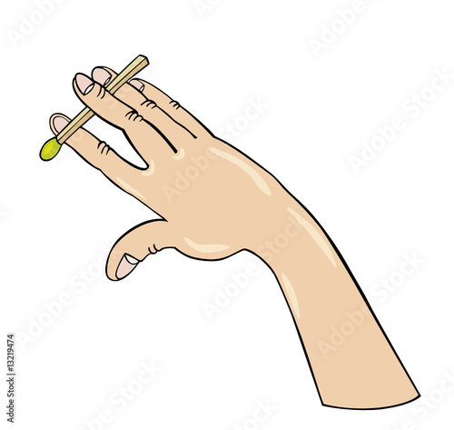 Hand doing trick with match