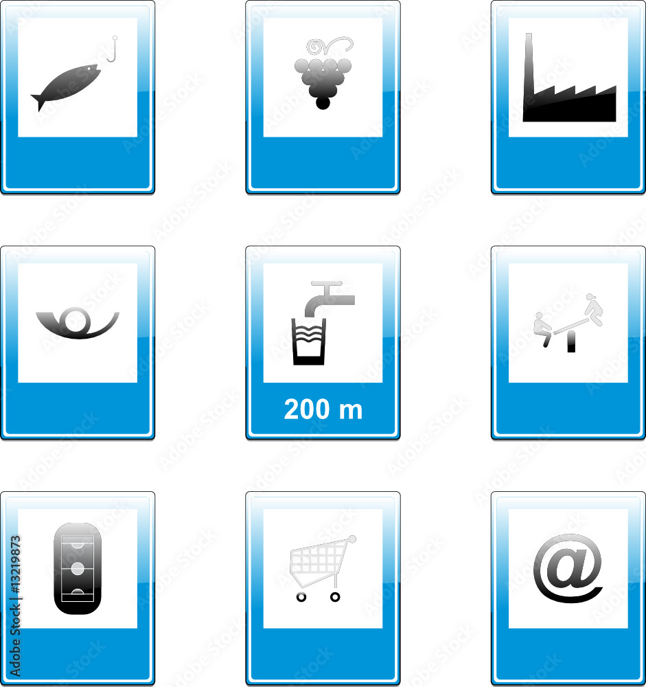 isolated european road signs