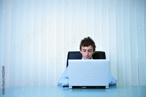 Businessman using laptop