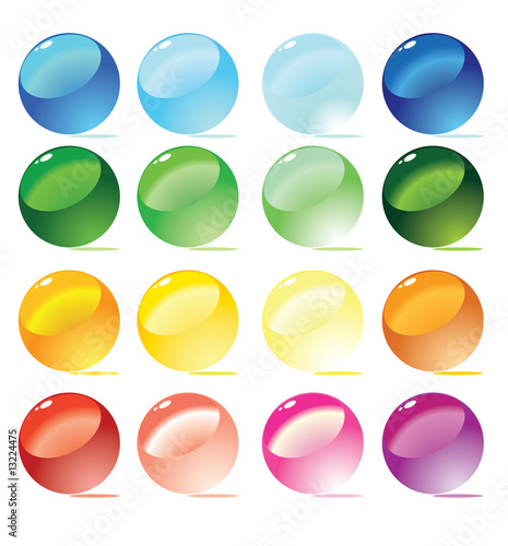 Colorful vector spheres set.