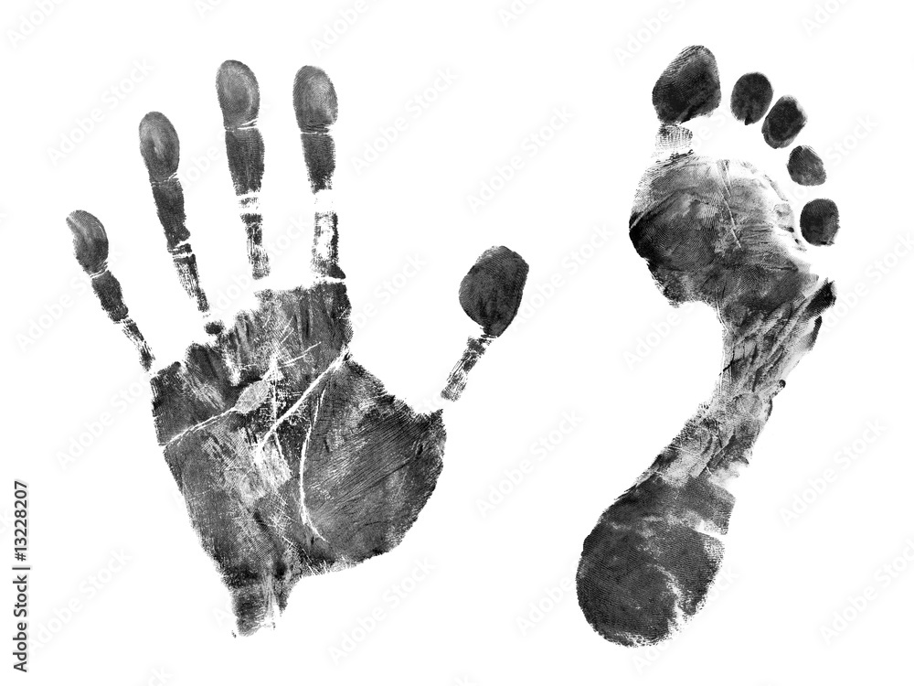 Printout of hand and foot
