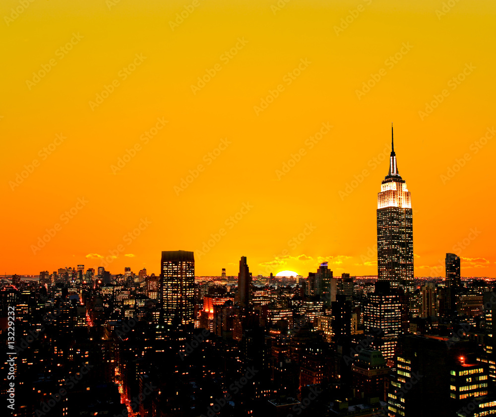 The New York City midtown skyline