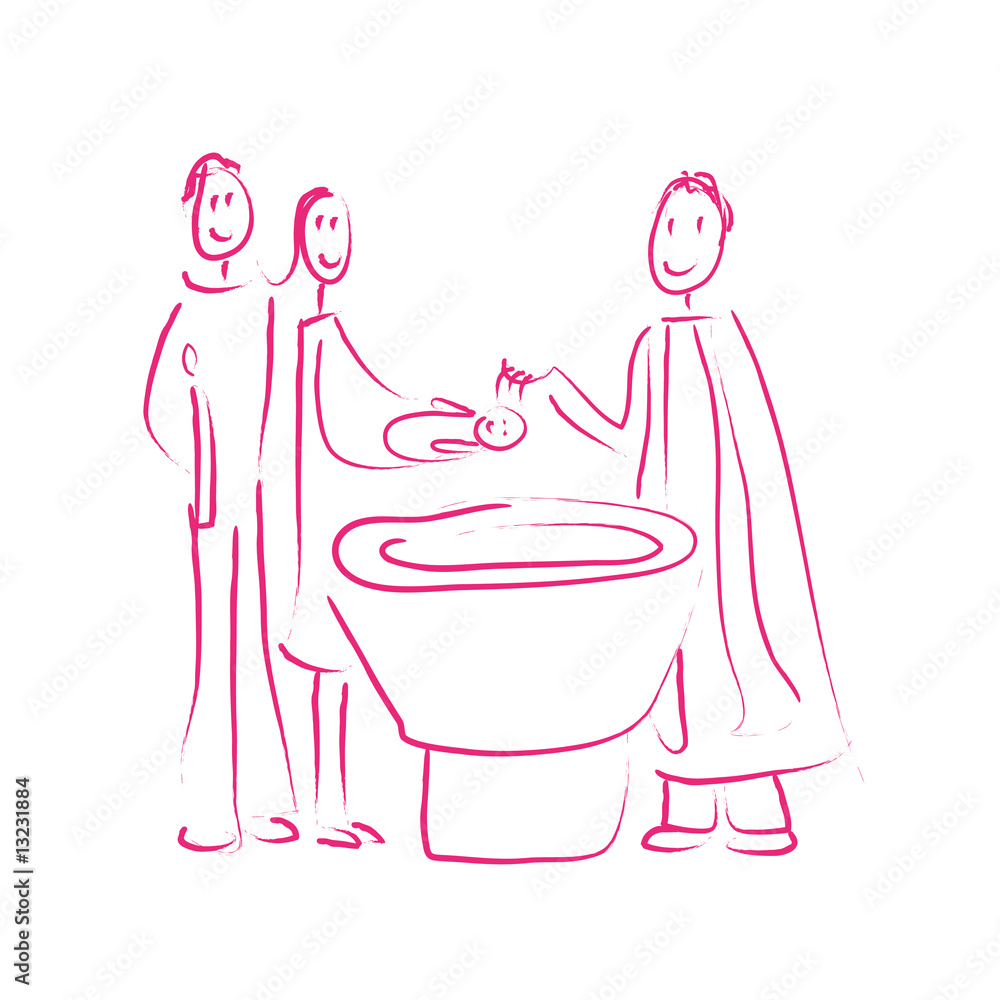 cérémonie baptême fille Illustration Stock | Adobe Stock