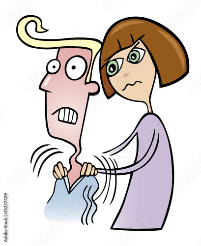 Girl doing massage to her boyfriend