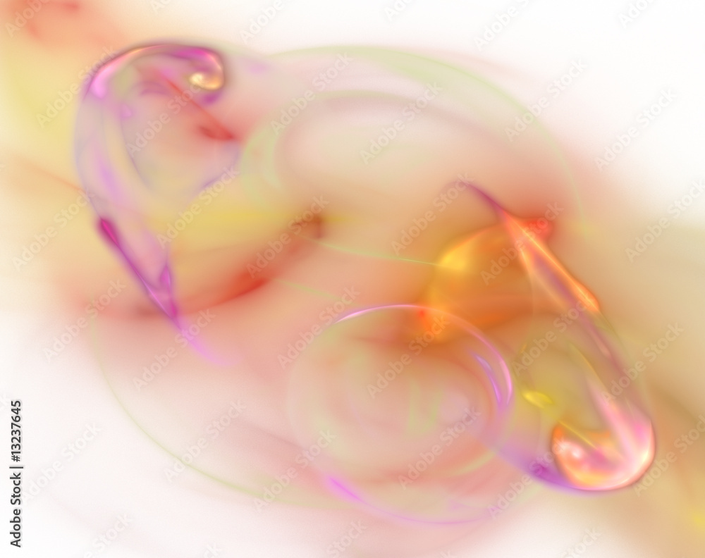 Digitally rendered abstract multi colored plasma flame in space.