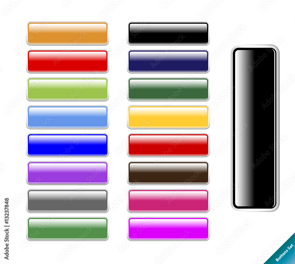 Collection of multi colored glossy internet buttons. Collection of multi colored glossy internet buttons.