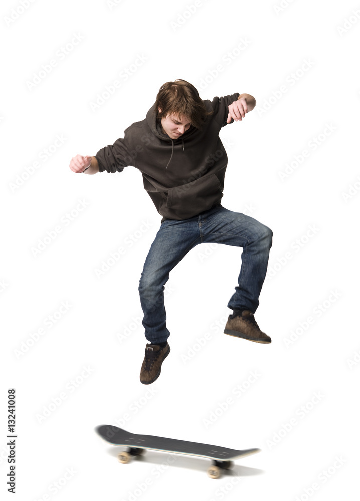 Boy jumping with a skateboard Boy jumping with a skateboard