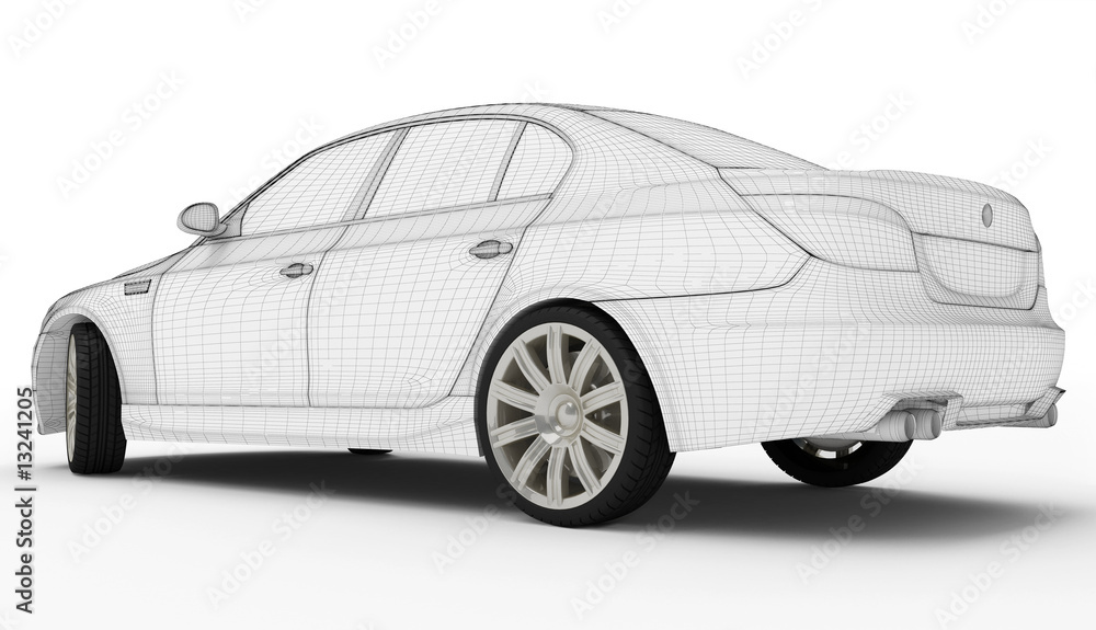Wireframe car - Tires