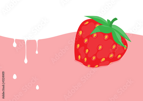 Strawberry in yoghurt