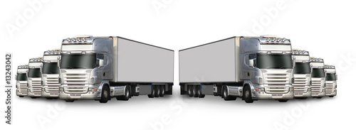 Obraz na płótnie camions en perspective w salonie