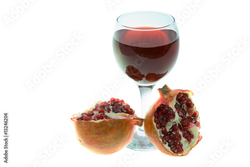 pomegranate juice and fruits