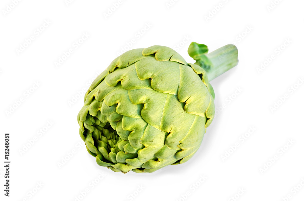 Fototapeta premium Fresh artichoke isolated over white with clipping path.