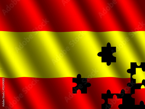 Spanish rippled flag with jigsaw