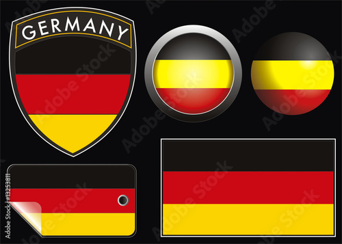 Germany crest flag with web button and label